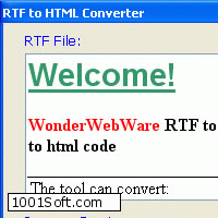 Wonderwebware RTF to HTML Converter скачать