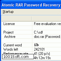 Atomic RAR Password Recovery скачать